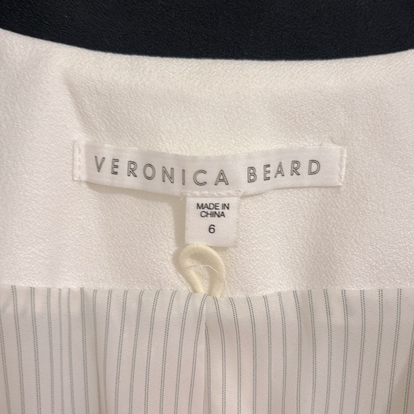 Veronica Beard White Jack Riding Jacket Dickey Gold Button Blazer Size 6 - Picture 14 of 16